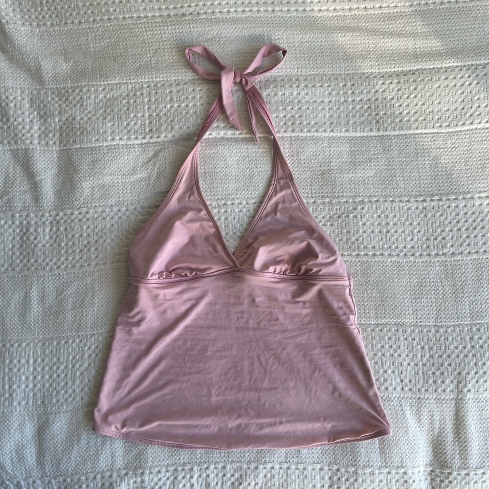 Vintage Baby Pink Halter Tie Top